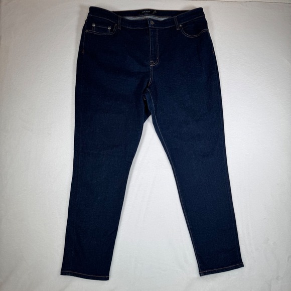 Lauren Ralph Lauren Women's Dark Wash Denim Jeans Size 16W - Picture 2 of 11